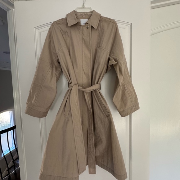 Women's Tan Belted Raincoat - Picture 2 of 5